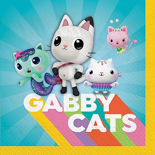 Gabby's Dollhouse Paper Party Napkins - 6.5 x 6.5 | Multi-color | Pack of 16