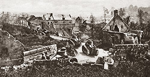 World War I French Tanks NGroup Of Chars DAssaut The French Renault Baby Tanks Swift And Easily Turned And Managed Passing Through A Ruined Village In Hot Pursuit Of Fleeing Germans Photographed Durin
