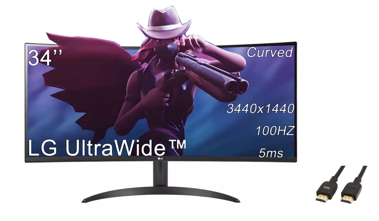Amazon.com: LG 34 inch UltraWide Curved Monitor, 21:9 WQHD