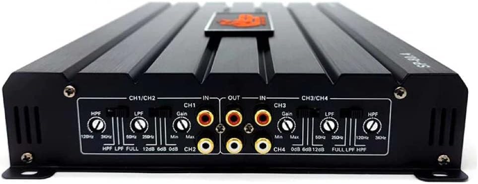 KIT SET PER SP AUDIO SP-80.4D 1 amplificatore nero 4 canali classe d 4 x 160 watt rms a 2 ohm spl per bagagliaio cofano auto, 1 pezzo