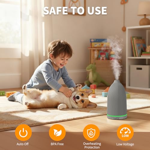 Image of URPOWER 100ML Essential Oil Diffuser Ultrasonic Cool Mist Humidifier with 7 LED Lights, Timer & Auto-Off Quiet Aromatherapy Scent Diffuser for Home Bedroom Office Relaxation