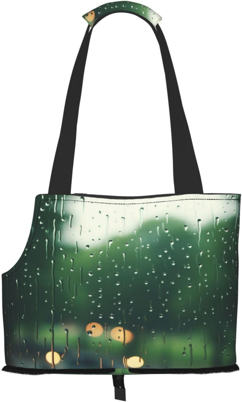 Rain Outside The Window Dog Purse Carrier,Pet Tote Bag, Bag for Small Dogs Cats Puppy