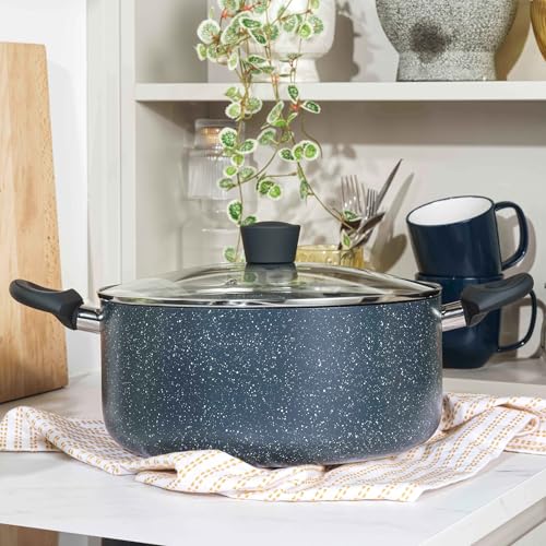 Russell Hobbs RH03410EU7 Nightfall Stone 28 cm Stockpot – Non-Stick Cooking Pot, Tempered Glass Lid, Induction Suitable, Durable Aluminium Cookware, Soup Pan, Easy Clean, PFOA-Free, Soft-Touch Handles - Image 6