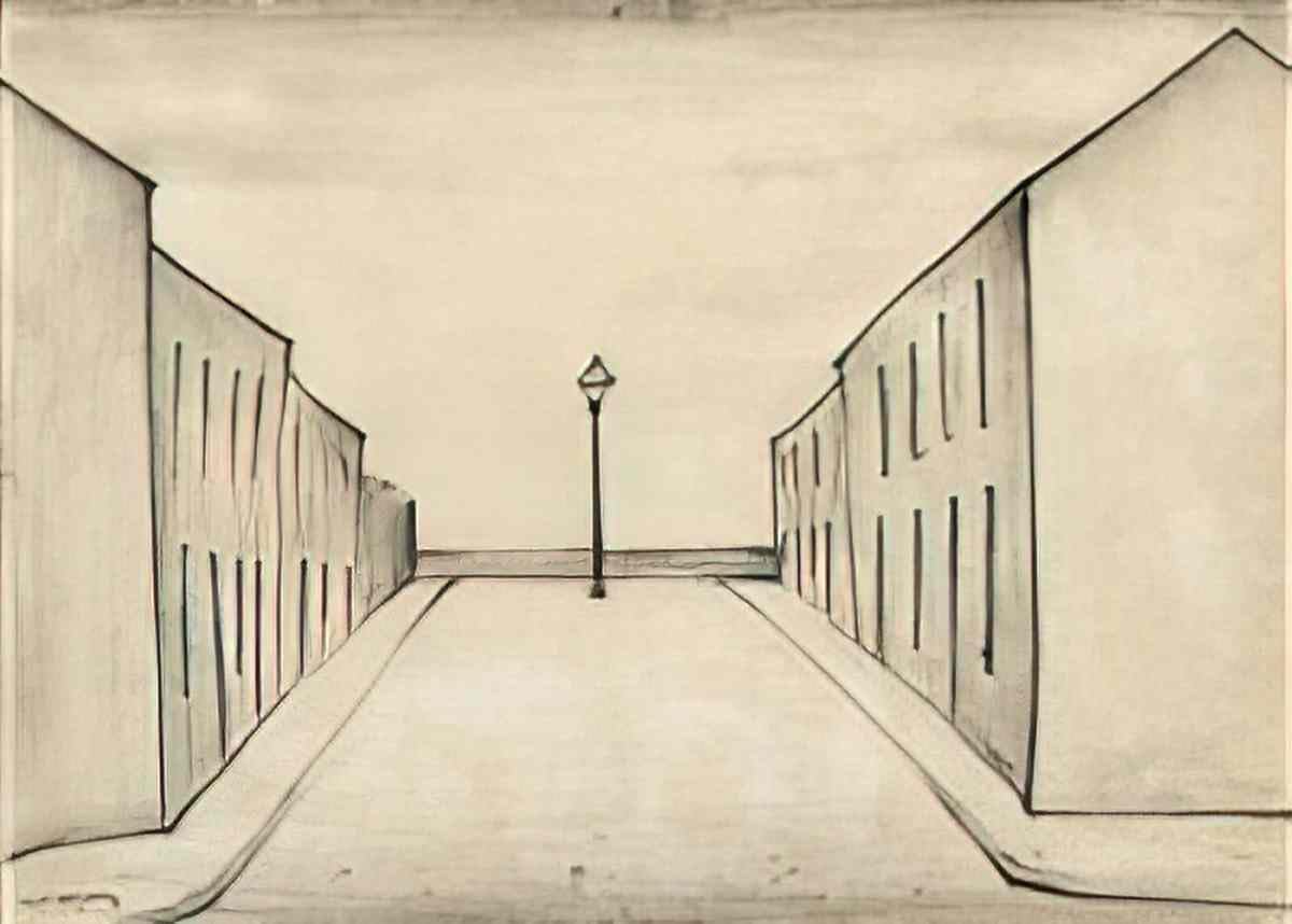 L S Lowry photo A4 street in maryport