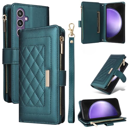 Étui en cuir Galaxy S23 Plus vert élégant et protecteur