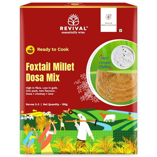 Image of Revival Foxtail Millet Dosa Mix | Healthy Breakfast & Dinner Option | No Preservatives | Dosa Ready in 15 Minutes | Nutritious Vegan Meal