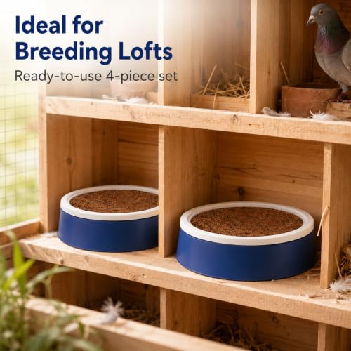Image of Toddmomy 2 Sets Pigeon Nest Egg Pad with Plastic Nest Pans Bird Accessory Kit for Doves Reusable Breathable Coir Mats 9.52 X 9.52 X 2.36 in for Cage Supplies