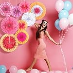 Outus Confetti Sprinkles Hanging Paper Fans Donut Decorations Classroom Decor Ceiling Wall Garland for Girl Donut Birthday Baby Shower Classroom Bulletin Board Decor Wedding - Image 4