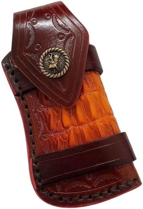 1PC Knife Sheath, Cowhide Leather Protective Cover for Belt with Snap Closure Fits for Outdoor Camping, Picnic