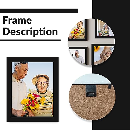 Image of Art Street Large Collage Wall Photo Frame Individual Picture Frame Set For Living Room, Decorative Wall Hanging Home Decor - Set Of 10 (6x8, 8x8, 8x10, 6x10 Inch, Black)