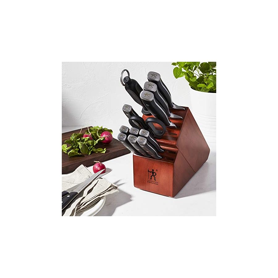 Henckels-Forged-Accent-15-pc-Knife-Block-Set HENCKELS Forged Accent Razor-Sharp 15-Piece Knife Set, Chef Knife, Bread Knife, Steak Knife, German Engineered Knife Informed by over 100 Years of Mastery