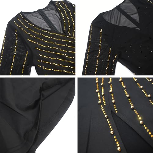 Image of PORRCEY Women's Sexy Elegant Rhinestone Bodycon Dress Hot Drilling Clubwear