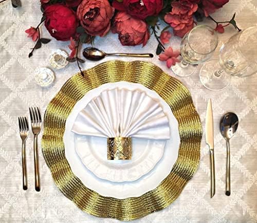 100 Pcs Premium Napkin Rings Laser Cut Foil Paper Napkin Holder for Wedding Party Dinner Table Decor,Special Events and Catering Services (Gold)