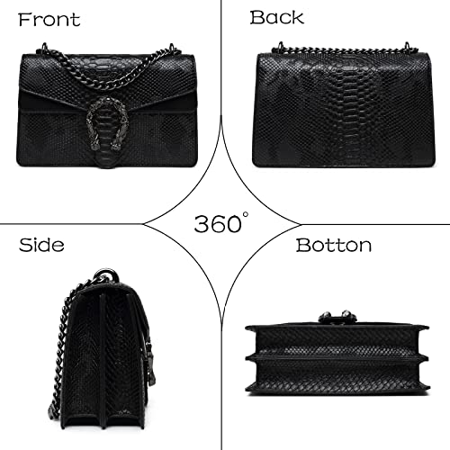MYHOZEE Crossbody Bags for Women - Snake Printed Clutch Purses Leather Chain Shoulder Bags Evening Handbags - Image 7