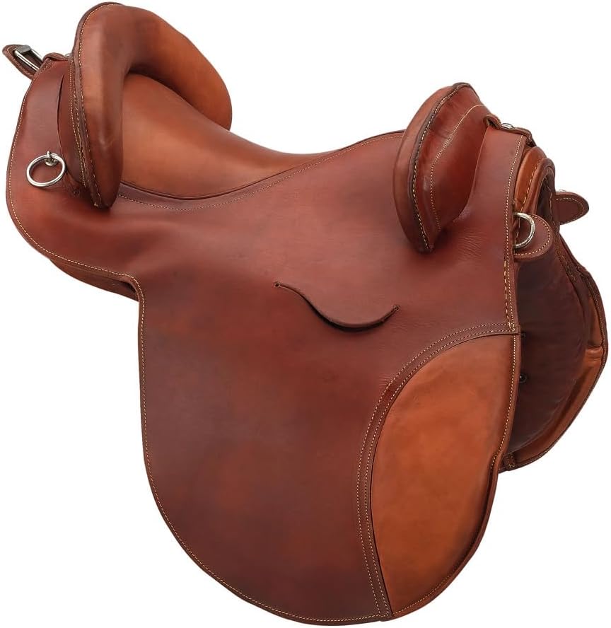 Handmade Spanish Horse Saddle | Genuine Leather Cow Softy | Size 15" to 18" | English Horse Saddle | ST-SHS-002