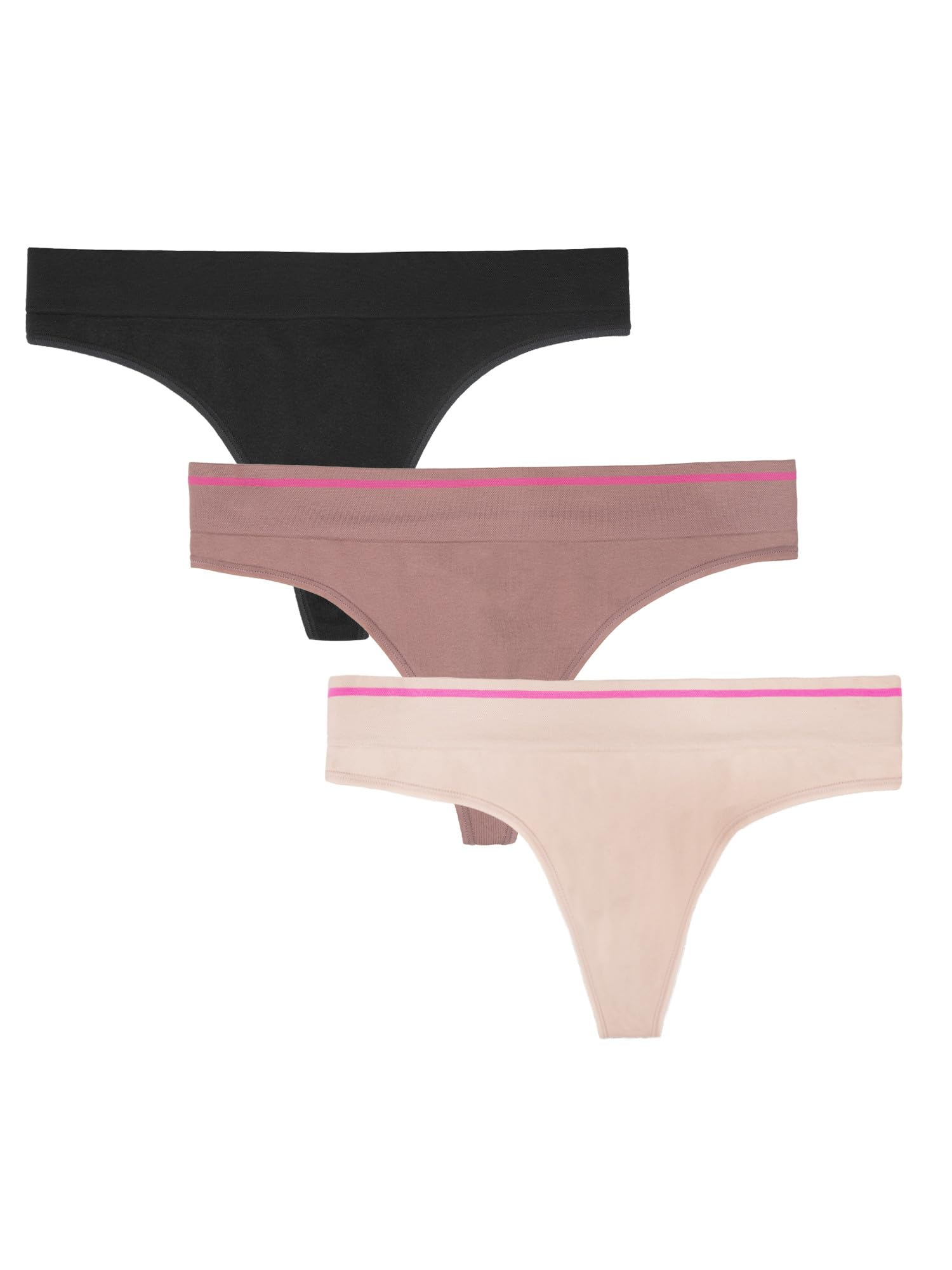 Fruit of the Loom A Fresh Collection Sneak Chic Damen-Tanga, nahtlos, für ultimativen Komfort und unsichtbaren Stil, 3er-Pack