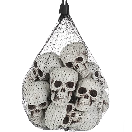 hanaiette 10 Mini Halloween Skull Heads - Skull Decor for Party Table Decor Home Gift