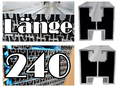 NIBLO Solar Schiene Solarprofil Montagesystem Aluminiumprofil PV Anlage Nut 8 10 40 Dachhalterungen 0% §12Abs.3UStG Solarmodule Solarpanel Befestigungssystem Dachmontage Modulträger - 240cm