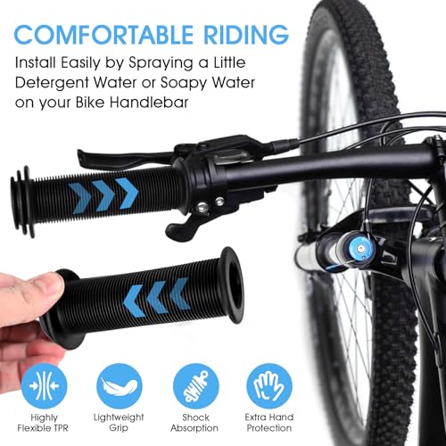 Bicycle Rubber Grips 22mm Handlebar Grips Cover for 12”to 16” Kids Bike Replacement Grips (2 Pcs) - Thumbnail 4