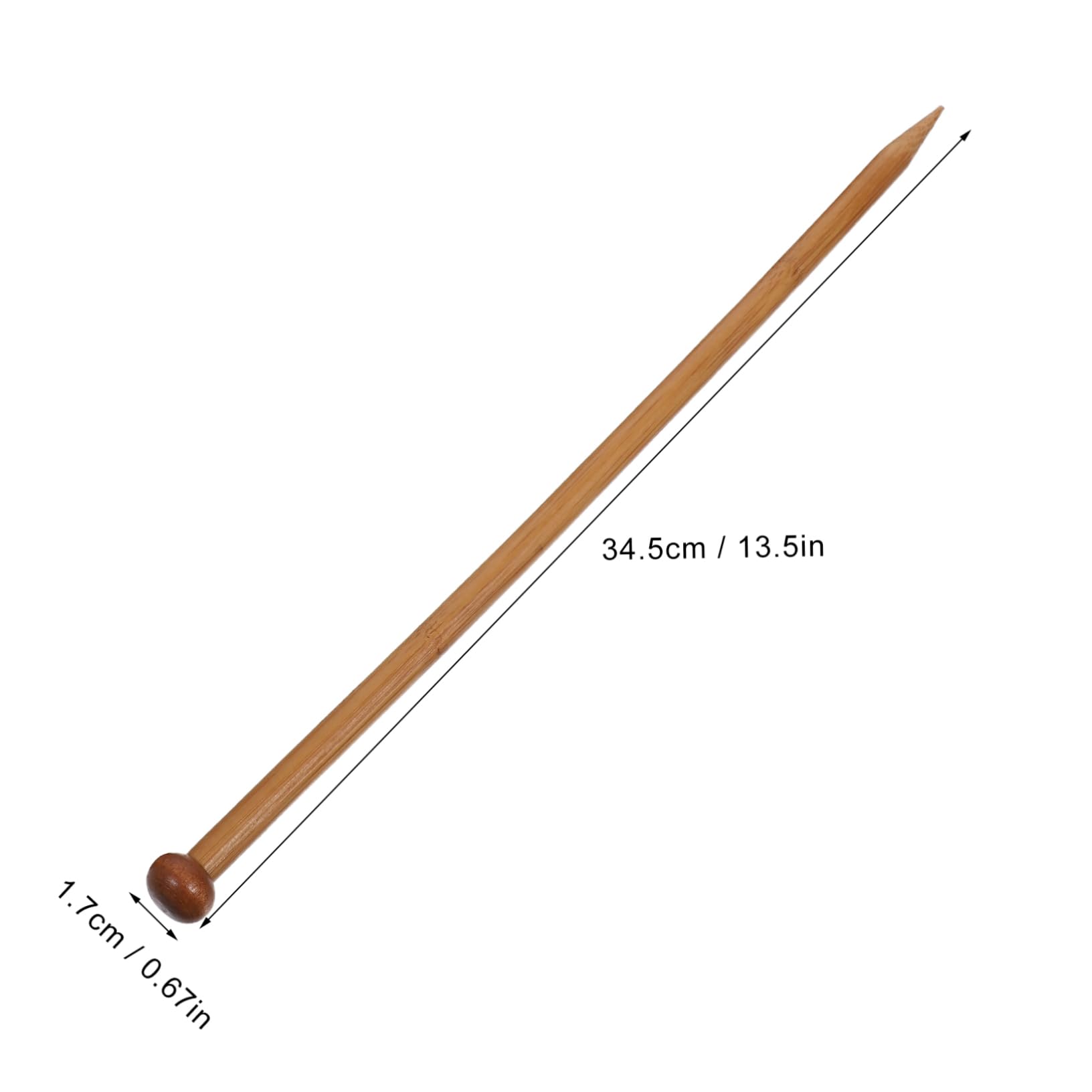 UKCOCO Agujas de Tejer de Bambú Sola Punta Agujas de Madera para Sweaters Manualidades y Accesorios de Tejer