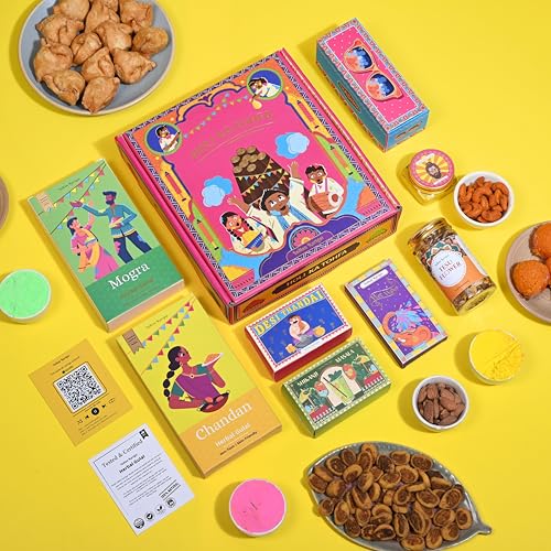 Image of Indian Karigar Holi Ka Tohfa 2026 | 12 Handpicked Holi Items | Holi Gulal for Holi Colour 160g | Thandai Powder + Eye Glasses + Holi Song Card & More | Organic Skin Safe Holi Colors With Certificate & Greeting Card | Holi Gift Hampers (Holi Ka Tohfa)
