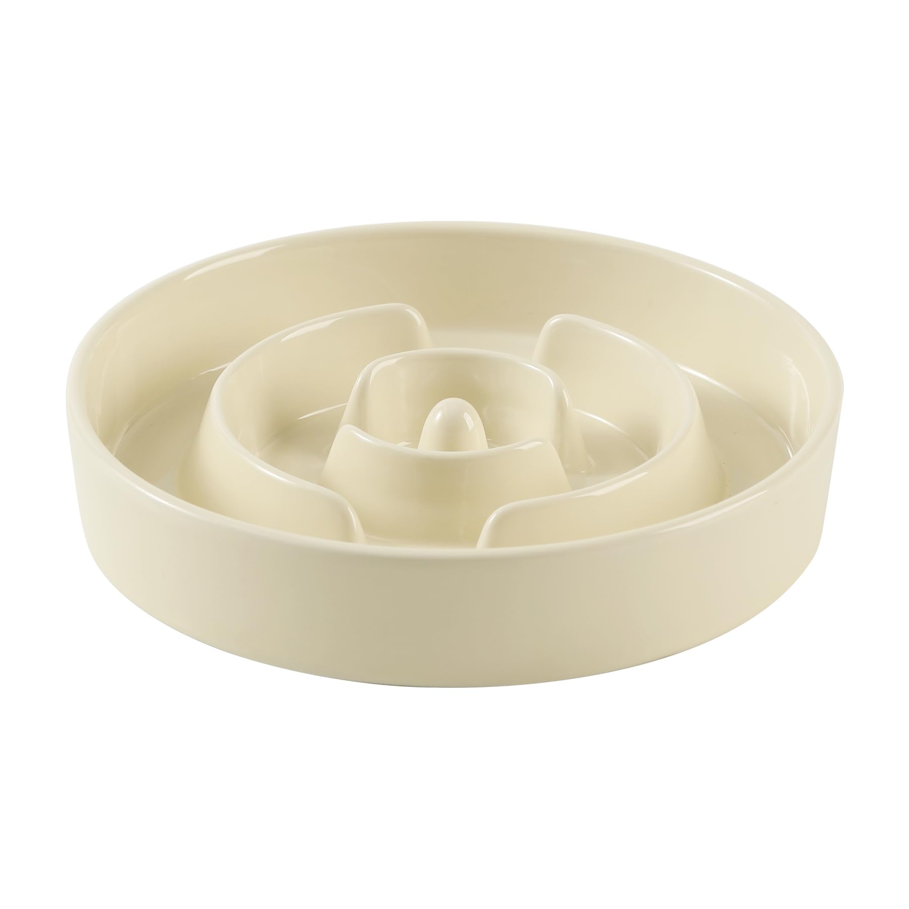 Havniva Ceramic Feeding Bowl for Medium Large Breeds Anti Swallowing Slow Feeder Bowl Stop Bloating Prevent Choking (Cream White, 8") — image 1