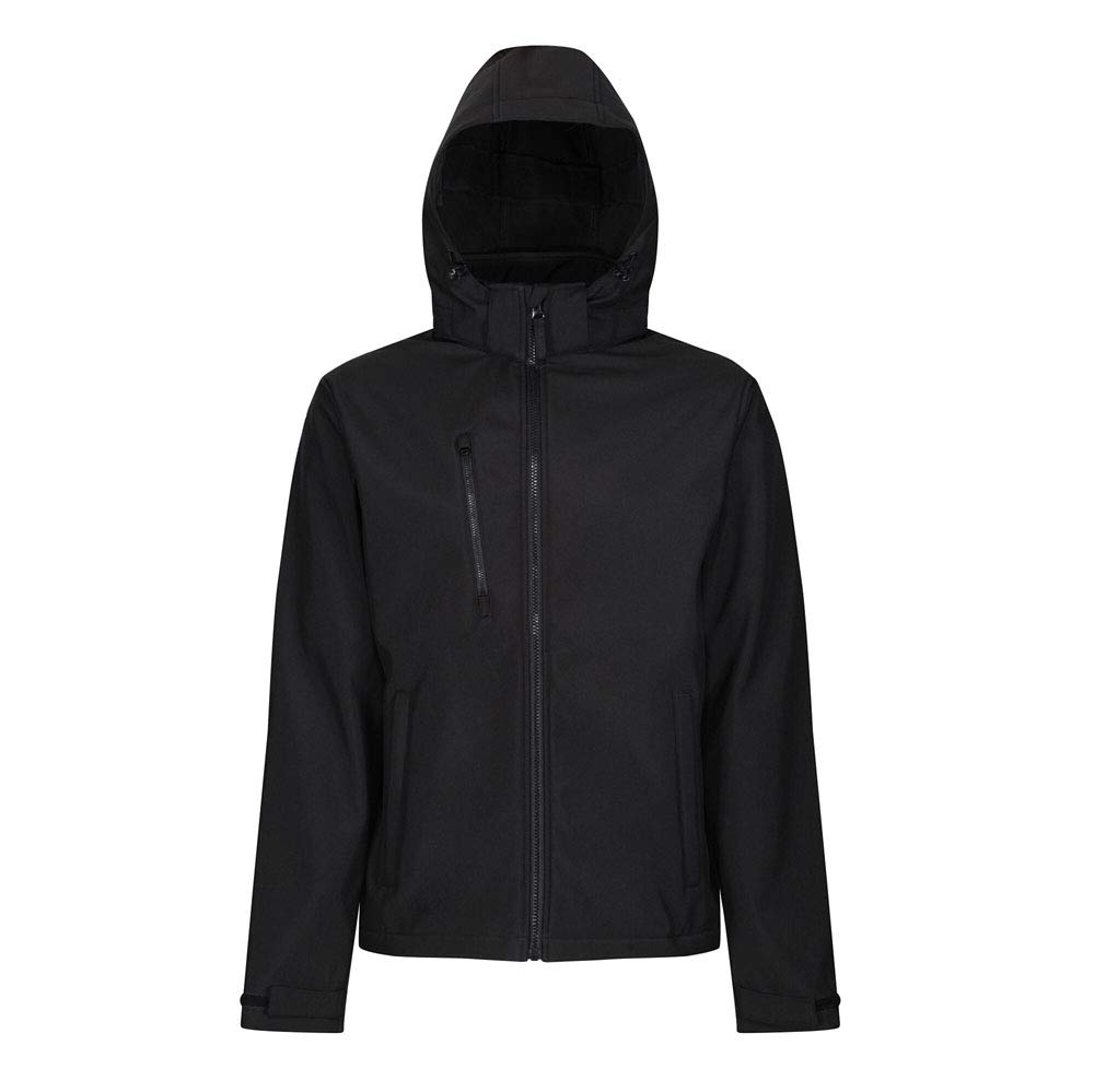 Regatta Professional Mens Venturer 3 Layer Printable Hooded Softshell Jacket, Black(black), M EU