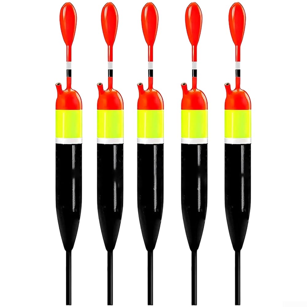 Vertical Fishing Floats for Long Casting - 5pcs Loaded for drift Waggler Set for Carp Coarse Match Lake Pleasure Sea Trout Pike Fishing Tackle 12.5cm-20cm(5g)
