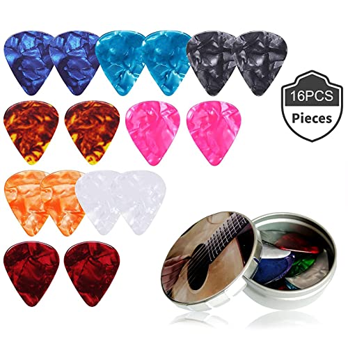 Kafeiya Lot de 16 Médiators pour Guitare,Guitare en Celluloïd Pick Guitare,avec Boîte en Métal,0,46 /0,71/0,96 /1,2 mm… - Les Beatles, Paul McCartney, John Lennon, RIngo Starr, George Harrison Kafeiya Lot de 16 Médiators pour Guitare,Guitare en Celluloïd Pick Guitare,avec Boîte en Métal,0,46 /0,71/0,96 /1,2 mm…