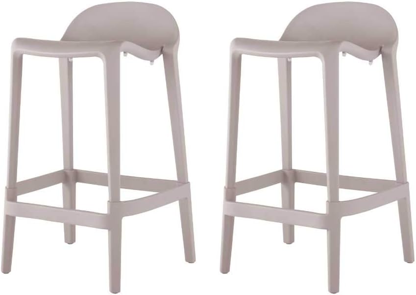 Lagoon Joyous Grey Patio Resin Counter Stool - 2 Pcs/Set