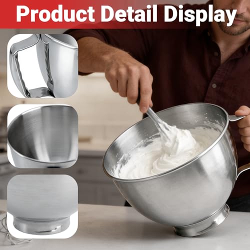 Tazón mezclador de acero inoxidable 5 QT para KitchenAid miniatura 4