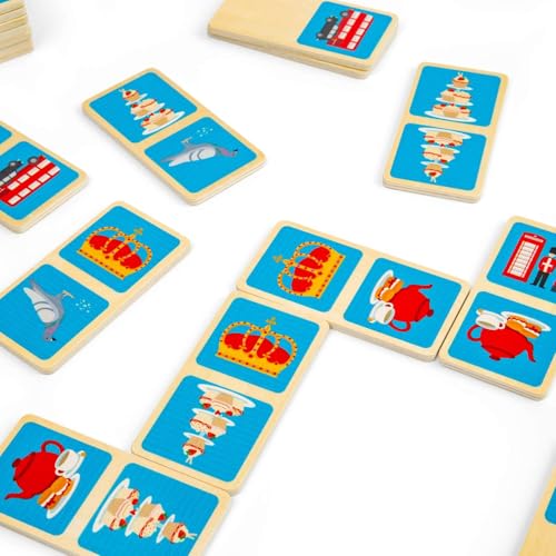 Bigjigs Toys London Dominoes - Pack de 28 dominós de madera miniatura 4