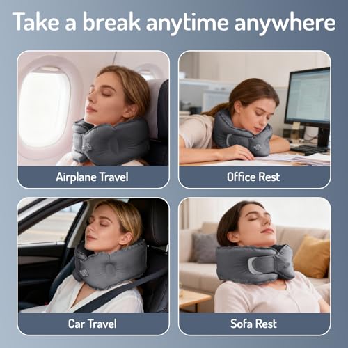 Almohada inflable para viaje forma U tamaño adulto miniatura 6