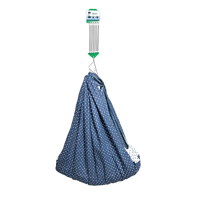 zivara Automatic Cradle for Newborns | Automatic Thottil, Joli, Uyyala, and Jhula | Features Automatic Spring, Removable Cradle, Triangle Hanger and Mosquito Net | Color