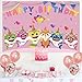 7x5ft Pink Baby Shark Photo Banner Booth Props Pink Background Prop for Children Happy Birthday Party Photography Backdrops Decorations of Ocean (Pink)