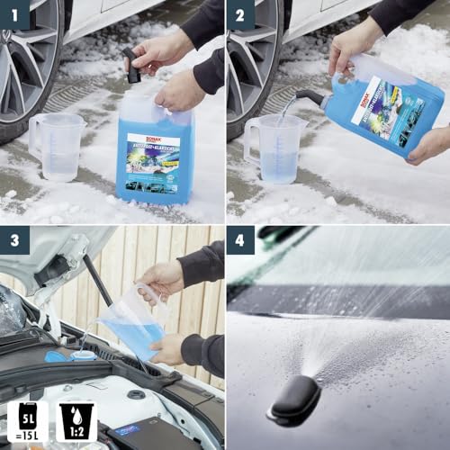 SONAX AntiFrost+KlarSicht Konzentrat (5 Liter) Scheibenreiniger-Konzentrat mit Frostschutz für die Scheibenwaschanlage | Art-Nr. 03325050