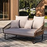 Homary Rattan Tagesbett Grau