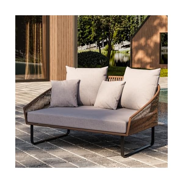 Homary Rattan Tagesbett Grau