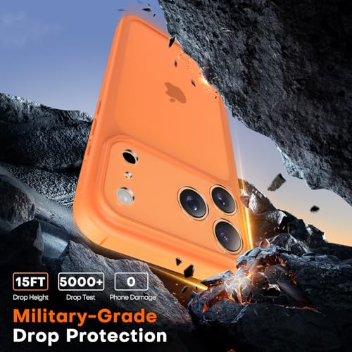 Image of TAURI for iPhone 17 Pro Max Case, with Screen Protector, Matte Orang