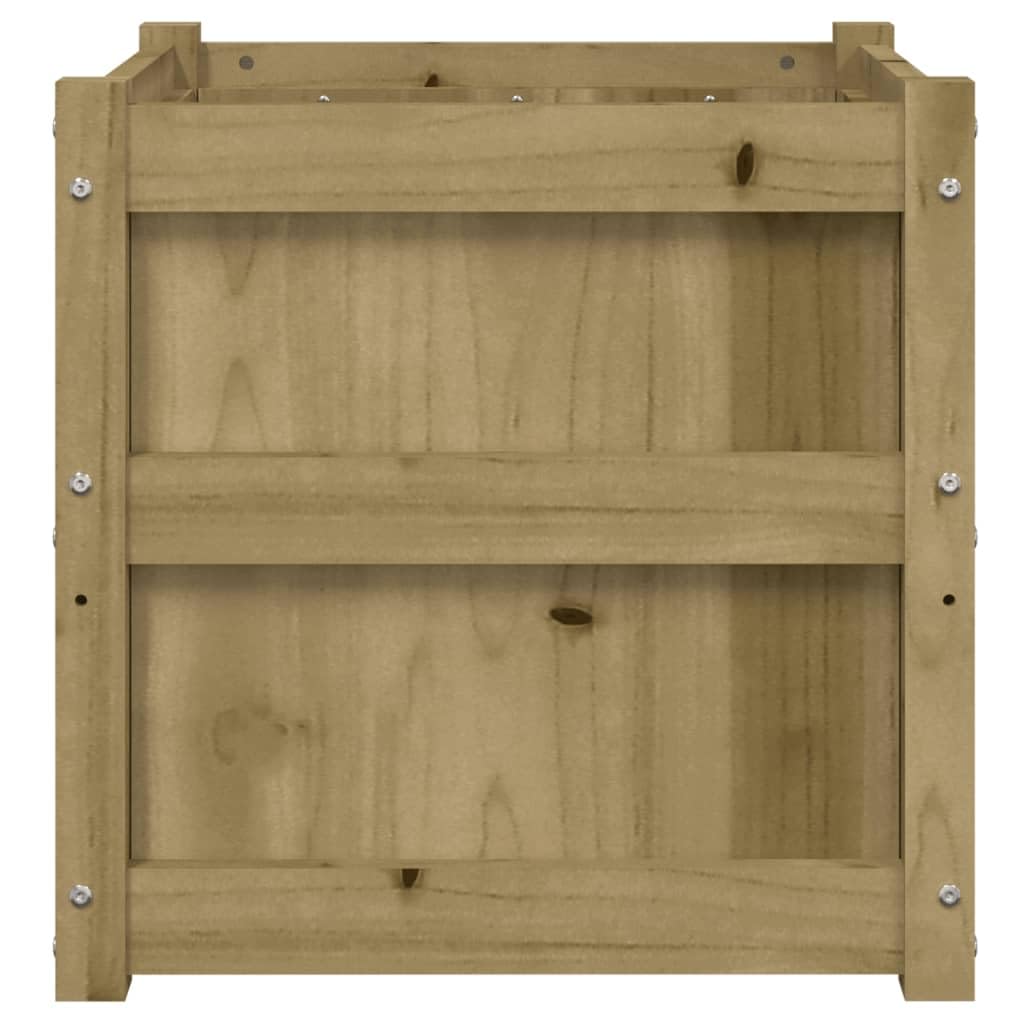 Fioriera in legno di pino impregnato in autoclave, 50 x 50 x 50 cm, 2 pezzi, resistente alle intemperie e al gelo, per giardino, balcone, terrazza, con drenaggio e serbatoio d'acqua per fiori