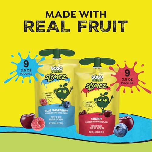 GoGo squeeZ No Sugar Added SlymeZ Fruit Gel Variety Pack, 18 Count - image 2