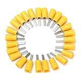 GGGarden 10/25Pcs 22-10Amg Flat Blade Crimp Terminal Insulated Electrical Connector 3 Colors - Yellow - 25Pcs