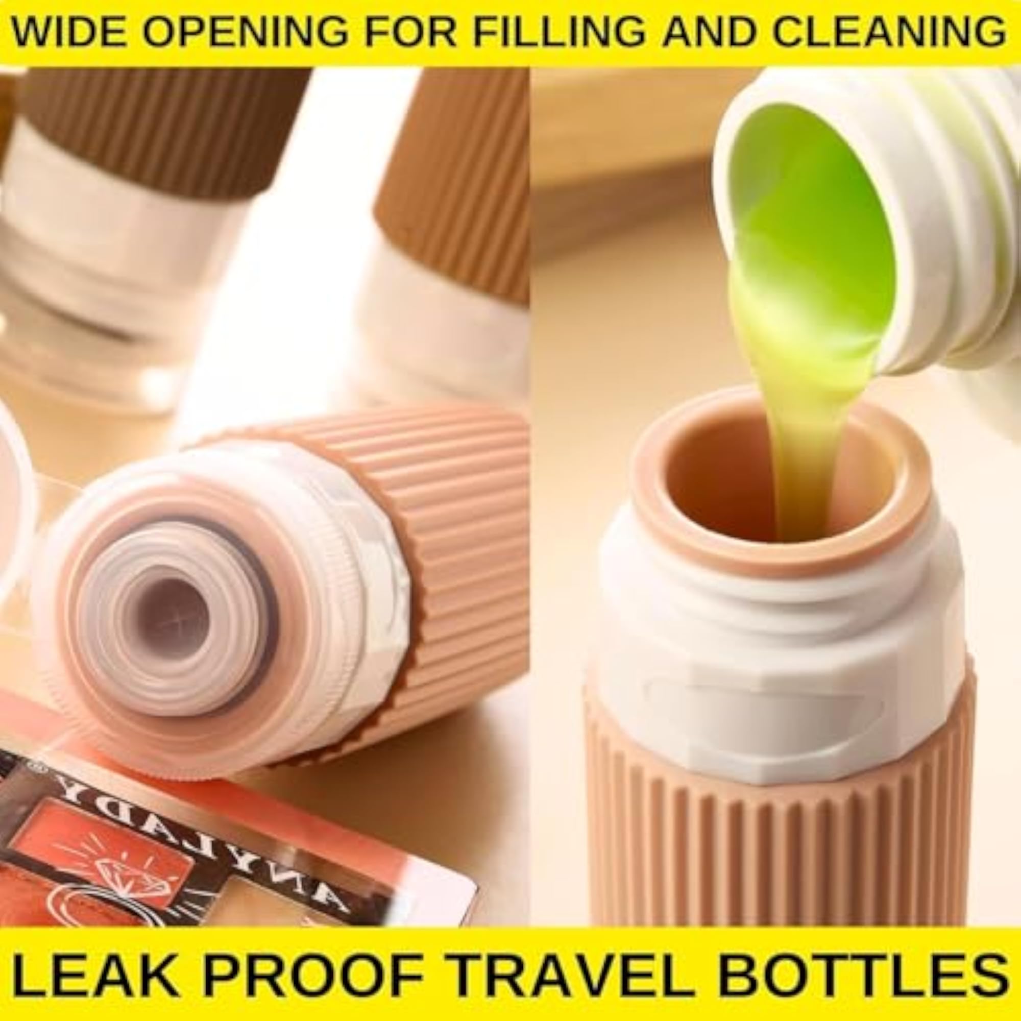 Travel Bottles Kit for Toiletries Organizer BPA Free