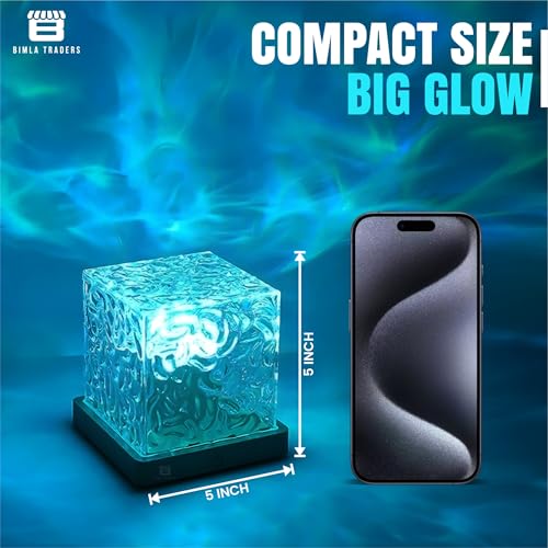 Image of Btag Water Ripple Night Light, Romantic Warm Ocean Wave Effect, Crystal Astronomy Night Table Lamp for Bedroom, LED Projection Lamp (Water Ripple)