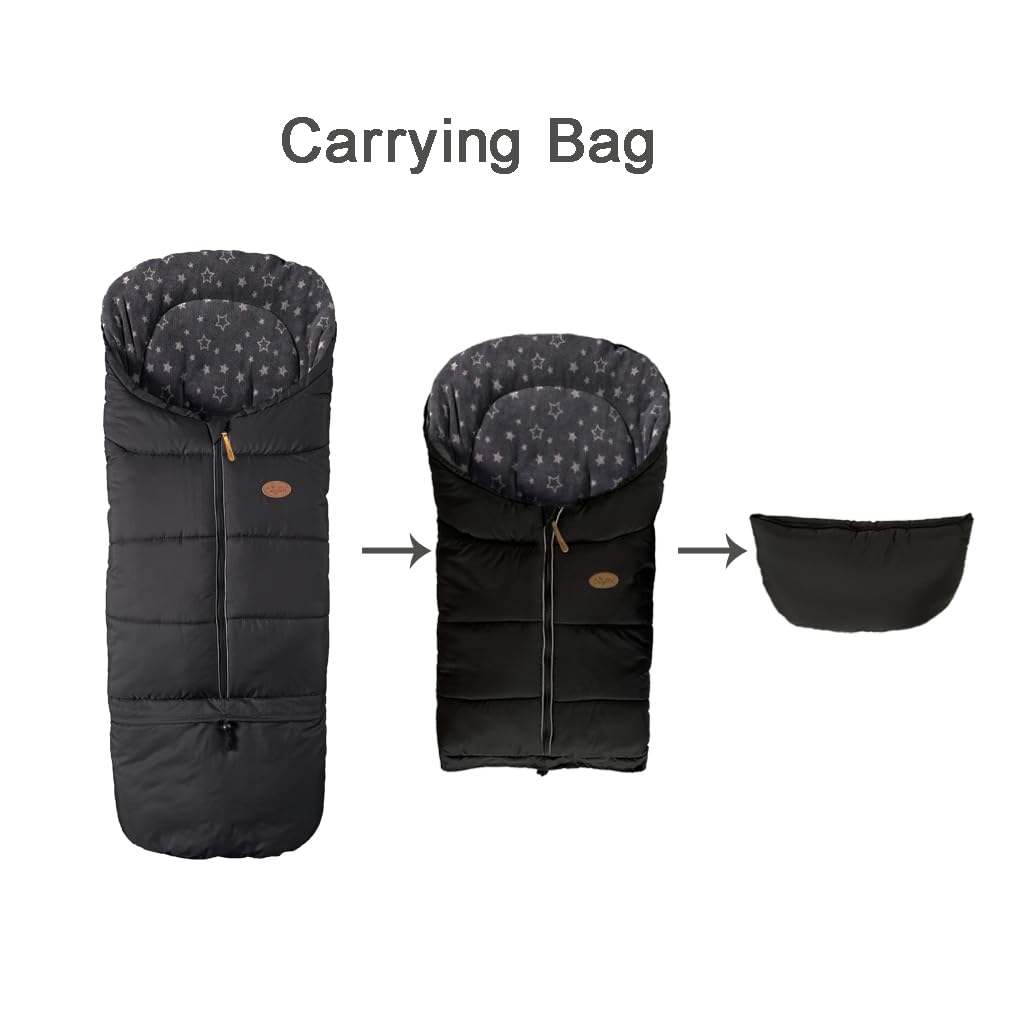 CozyMe Stroller Cover for Winter with Length Extension from Newborn to 5T,Anti-Slip and Water_Resistant Cozy Stroller Blanket,Infant Bassinet Bunting Bag, Anti-Kick Stroller Footmuff for Toddler