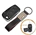 KASER Cover Guscio Scocca Chiave Telecomando per Fiat 3 Tasti Punto Panda Ducato Ulysse Doblò (con porta batteria) con Portachiavi - Nero