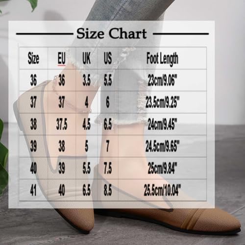 Women Knitted Eyelet Ballet Flats Dressy Casual Pointy Toe Slip On Flat Breathable Low Heel Shoes with Cushion Insock2