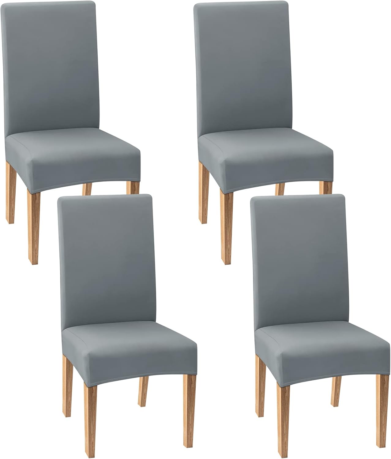 ELECLAND Grey Chair Covers for Dining Chairs Set of 4, Stretch Dining