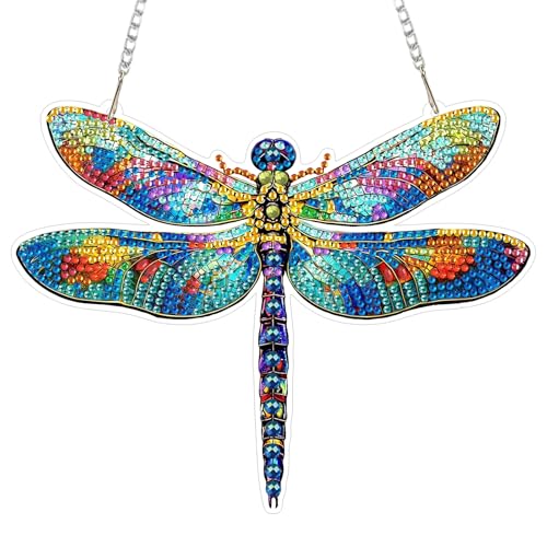 HMZephitiquc Dragonfly Hanging Diamond Art Kits for Adults, Special Shaped Crystal Diamond Painting Suncatchers, 5D Gem Art, Sun Catchers DIY Craft Kits for Gift Home Decor by HMZephitiquc - Used condition - US$10.22