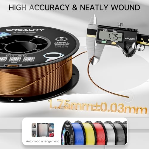 Image of CREALITY PETG Filament 1.75mm 3D Printer Filament, 1kg (2.2lb) Neatly Wound Spool, Dimensional Accuracy ±0.03mm, Fit for Ender, Bambu Lab, Anycubic,ELEGOO FDM Printers, Brown